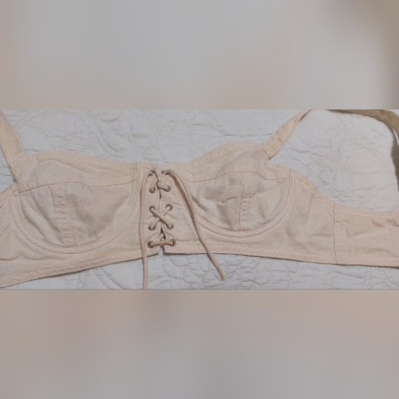 EXP Jeans Outer denim bra with lace up - Picture 5 of 6